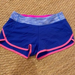 ivivva dark blue with pink trim speedy shorts
